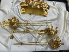 貸衣装処分品 和装花簪　 シルバー　かんざし　ゴールド　かんざし おいらん