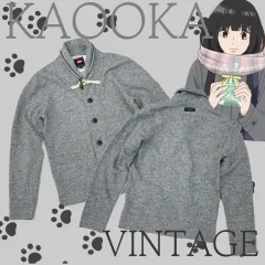 日本 ヴィンテージ サワコ グレー ヴィンテージ カーディガン ダッフルコート POINT ハーフコート