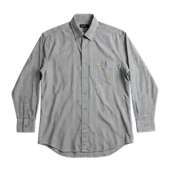 バーバリー BURBERRY OF LONDON シャツ 長袖 チェック柄 ロゴ刺繍 綿100％ マスタード ネイビー系 984569