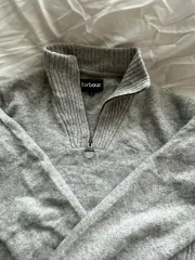 バブアー ハーフジップアップ ニット L