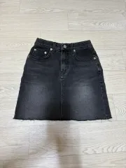 ペイルジェイド パイナップルさくらんぼ ブラックデニム ミニ Hスカート