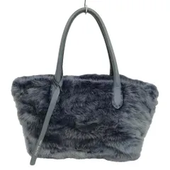 ファロルニ FALORNI F1527 ミンクファー トートバッグ ハンドバッグ ブルーグレー系
