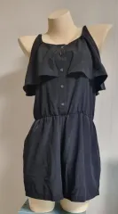 ブラック ラッフル ハーフパンツ オールインワン Free!