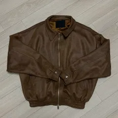 ブラックウール ヴィーガン スウェード オーバーサイズ ジップアップ ジャケット M