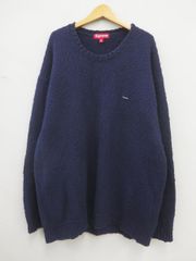 Supreme クルーネック ニット セーター ネイビー - メルカリ