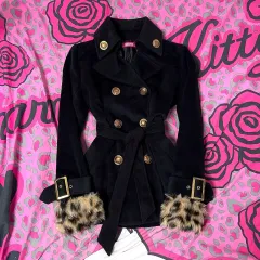 MA*RSマズ ゴールド レオパード ファー ベルト付き コート 姫ギャル ピンバッジ 日本 ヴィンテージ