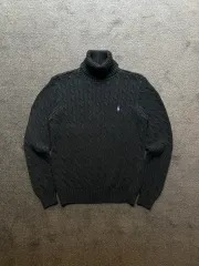POLO RALPH LAUREN ポロラルフローレン スポーツ ブラック ケーブル編み タートルネック ニット XL