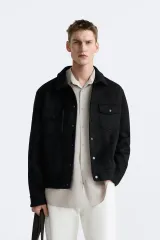 ザラ スウェード トラッカー ブラック ジャケット