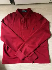ポロ ラルフローレン 長袖 カラーTシャツ レッド L