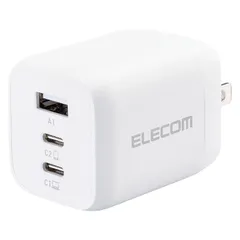 【ギフト】ELECOM AC&USB充電器65W ホワイト EC-AC4465WH