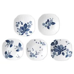 【ギフト】[食器]ウェッジウッド ストロベリー ブルーム インディゴ ソイディッシュ5枚セット