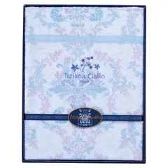 【ギフト】[寝具]ティツィアナ・ガロ 洗えるやわらかタオルケット ブルー