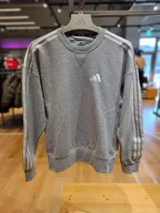 最終セール アディダス 3本線 スウェット Tシャツ グレー