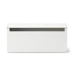 無印良品 スチールタップ収納箱 フラップ式 ホワイトグレー 幅32×奥行10×高さ14cm 44596654