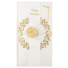 マルアイ 祝儀袋 結婚式 デザイン 洋風 リース 金封 ホワイト 1枚 キ7W