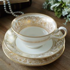 極美品 ウェッジウッド フロレンティーン ゴールド トリオ カップ