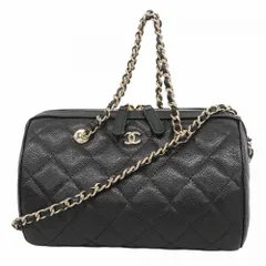 シャネル(Chanel) シャネル ハンドバッグ マトラッセ チェーンショルダー キャビアスキン ブラック シャンパン 2wayバッグレディース