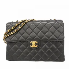 シャネル(Chanel) シャネル ショルダーバッグ デカマトラッセ Wチェーン ラムスキン ブラック レディース