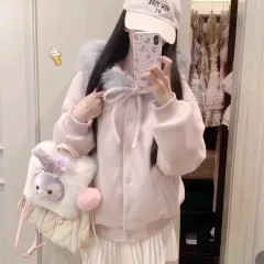 딸기ブティック 딸부 ラバン 딸기ラテ アウター クール ピンク ジャケット ダウン ファー レディース クール ヴィンテージ