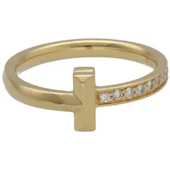 【中古】 Tiffany＆Co. ティファニー Tワン リング 2.5MM 9号 K18YG ダイヤモンド イエローゴールド ナロー 指輪 アクセサリー 25031251 RS