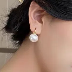 パール ピアス ホワイト ゴールド フック 上品 大人可愛い 冠婚葬祭 フォーマル 普段使い