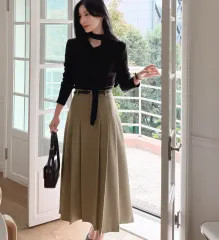 悪女日記 ヘリンボーン ウール ロング丈スカート (新品)