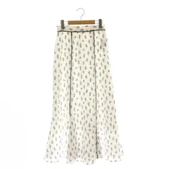 スナイデル SNIDEL 23SS Sustaina バリエプリントスカート フレア ロング 1 ホワイト ネイビー /DF ■OS