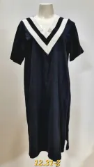 黒色 Vネック 半袖 ロング ONE PIECE 77