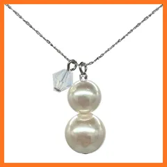 【新品】 [ジュエリーショップエム] ネックレス レディース 推しカラー ストーン スノーマン ニッケルフリー アクセサリー シルバー 日本製 ホワイト nif0080-big WH 1