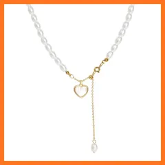 【新品】 [Ｋａｙｉｙａｓｕ] パールネックレス レディース パール ペンダント 調整可能 デート 結婚式 上品 カジュアル(38+7cm 愛心) 0