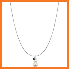 【新品】 [ジュエリーショップエム] ネックレス レディース 推しカラー ストーン スノーマン ニッケルフリー アクセサリー シルバー 日本製 ブルー nif0080-S BL 1