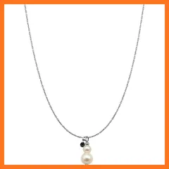 【新品】 [ジュエリーショップエム] ネックレス レディース 推しカラー ストーン スノーマン ニッケルフリー アクセサリー シルバー 日本製 ブラック nif0080-S BK 1