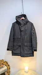 ヘリーハンセン ブラック   フード付き  ジャケット コート  フード　ボア　中ナイロン HELLY HANSEN