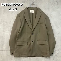 PUBLIC TOKYO パブリックトウキョウ テーラードジャケット 3 L相当 カーキ オリーブ系 152653003 MADE IN JAPAN ポリエステル ビジカジ カジュアル 完売品 人気 ★ ■◇