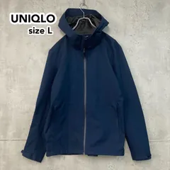 美品 UNIQLO ユニクロ ブロックテックパーカ 3Dカット マウンテンパーカー ネイビー 紺 Lサイズ 耐水 防風 撥水 透湿 ストレッチ アウター ブルゾン ジャケット メンズ カジュアル キャンプ 釣り 登山 ゴルフ ★ ■◇