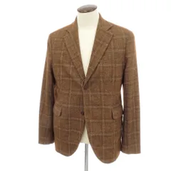 【中古】チルコロ1901 CIRCOLO 1901 ウールポリエステル チェック テーラードジャケット ブラウン【サイズ50】【メンズ】