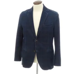 【中古】チルコロ1901 CIRCOLO 1901 スウェットコットン チェック カジュアルジャケット ネイビー【サイズ50】【メンズ】