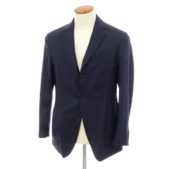 【中古】ラルディーニ LARDINI ストレッチウール テーラードジャケット ネイビー【サイズ48】【メンズ】