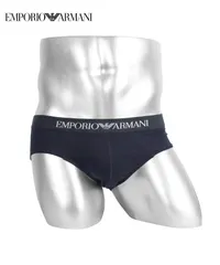 新品 未使用 並行輸入 EMPORIO ARMANI エンポリオ アルマーニ 下着 【3枚セット】Genuine cotton with Logo band メンズ ブリーフ 110824-cc722 ネイビー