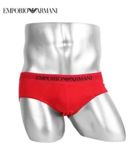 新品 未使用 並行輸入 EMPORIO ARMANI エンポリオ アルマーニ 下着 【3枚セット】Genuine cotton with Logo band メンズ ブリーフ 110824-cc722 レッド