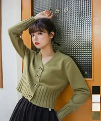 ショート丈 ニットカーディガン春アウター