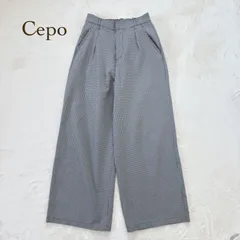 セポ ギンガムチェック ワイドパンツ S 裏地有 ゆったり　総柄　カジュアル