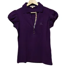 BURBERRY BRIT(バーバリーブリット) 半袖ポロシャツ サイズM レディース - パープル×ベージュ×マルチ