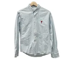 AMIalexandremattiussi(アミアレクサンドルマテュッシ) 長袖シャツ サイズ37 メンズ - BFHSH113.471 ライトブルー×白 ストライプ