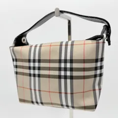 BURBERRY（バーバリー）ノバチェック キャンバス ハンドバッグ ベージュ×ブラック