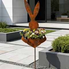 鉢植え 植木鉢 プランター プラントポット フラワーポット ガーデニング ヴィンテージ風 ウサギ うさぎ ラビット 屋内 屋外 インテリア 庭 玄関 多肉植物 サボテン ユニーク ガーデンステーク ガーデンピック