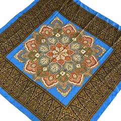 VALENTINO(バレンチノ) スカーフ美品 ブルー×ライトブラウン×マルチ