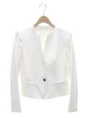 エポカ M5E26-542-01 ノーカラージャケット 38 ホワイト リネン混 IT70L1GSL7R4