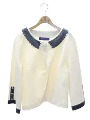 エムズグレイシー 628597 ジャケット 38 アイボリー ウール 襟デザイン フェイクパール ITKXXUETCTCA