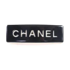 美品★CHANEL シャネル ヴィンテージ 99P  ロゴデザイン バレッタ ヘアアクセサリー ブラック アイボリー フランス製 レディース